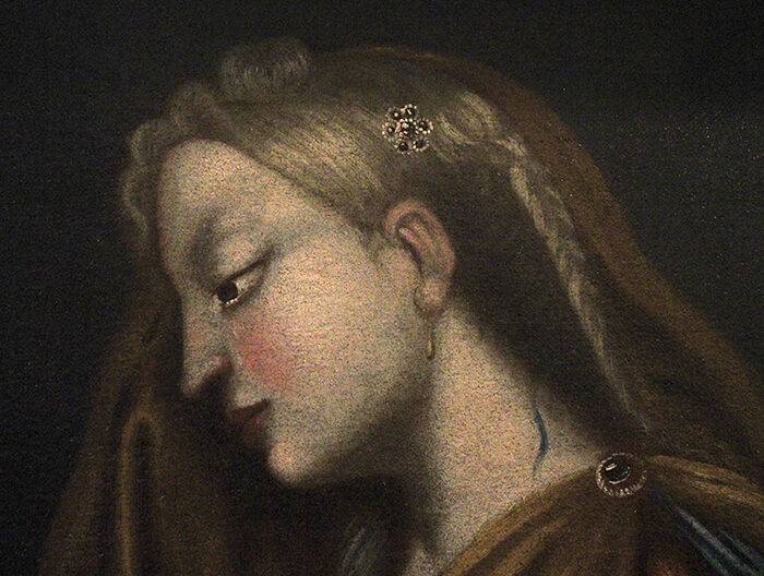 Dipinto femminile olio su tela, 1600 - 2